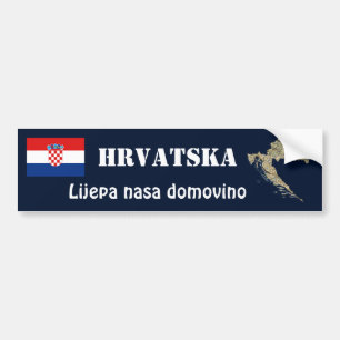 Kroatienflagga + Kartabildekal Bildekal