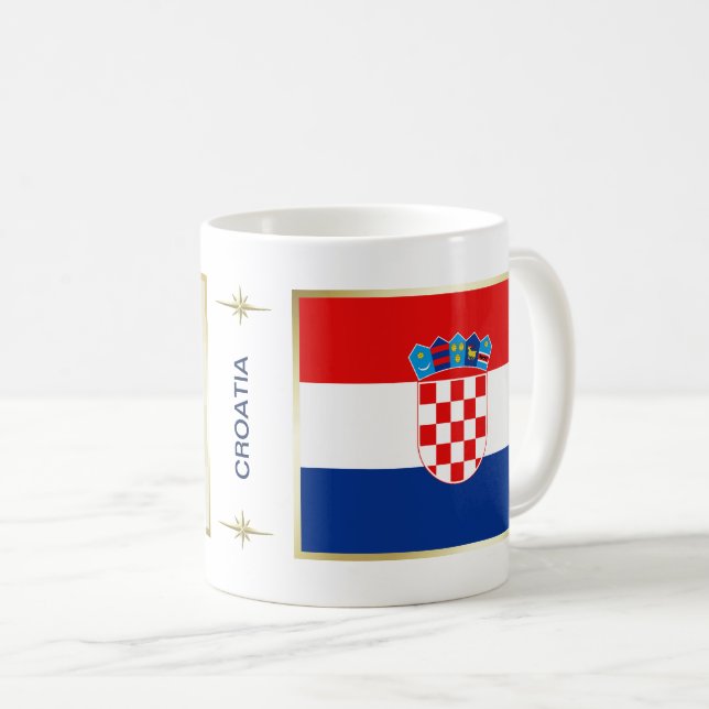 Kroatienflagga + Kartamugg Kaffemugg (Framsida höger)