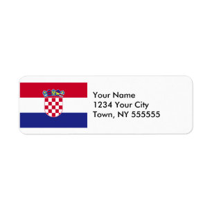 Kroatienflagga Returadress Etikett