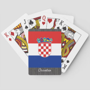 Kroatienflagga som leker kort casinokort