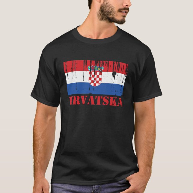 Kroatienflagga Tee Shirt (Framsida)