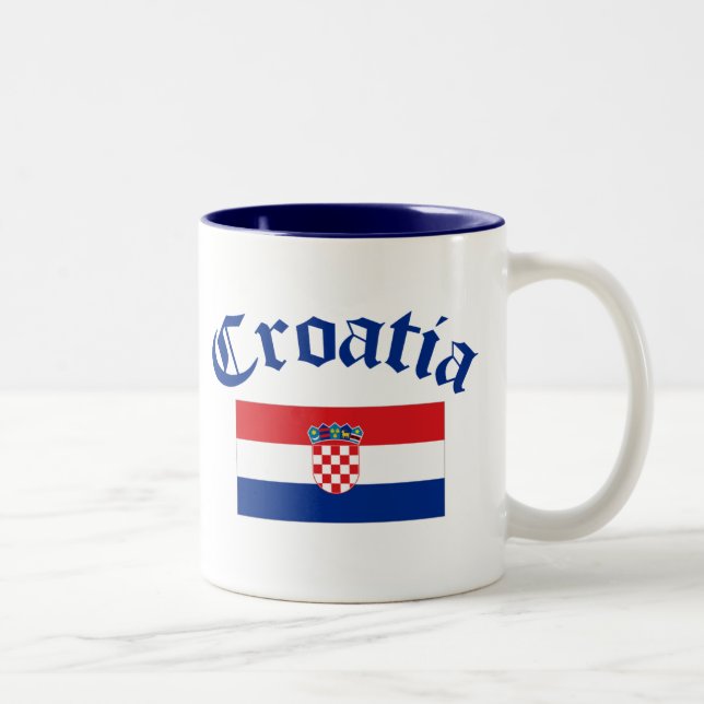 Kroatienflagga Två-Tonad Mugg (Höger)