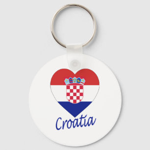 Kroatienflaggahjärta Nyckelring