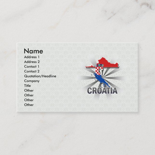 Kroatienflaggakarta 2,0 visitkort (Framsida)