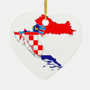 Kroatienflaggakarta Julgransprydnad Keramik