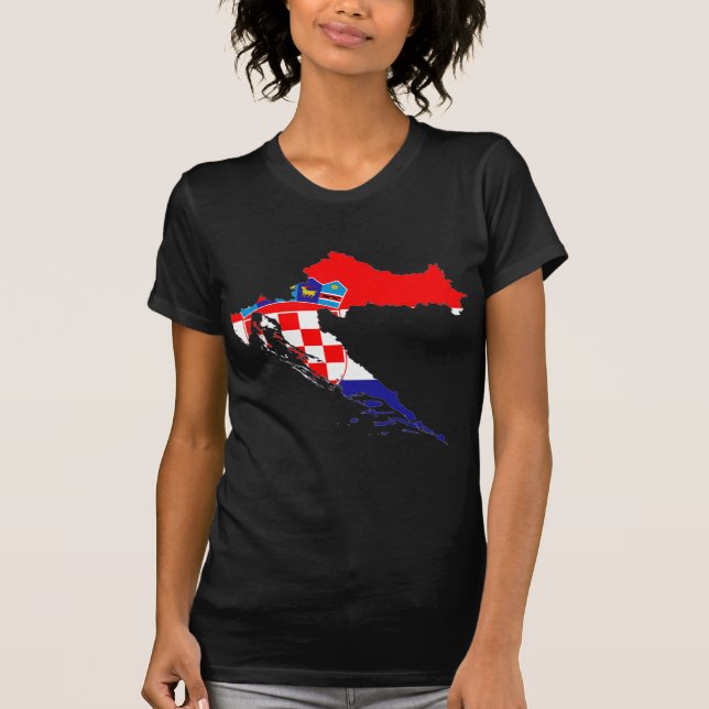 Kroatienflaggakarta Tee Shirt (Framsida)