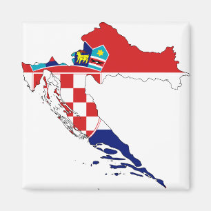 Kroatienflaggakarta timme Hrvatska Magnet
