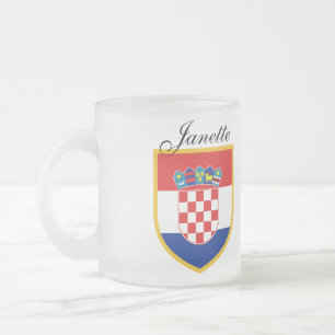 Kroatienflaggapersonlig Frostad Glasmugg