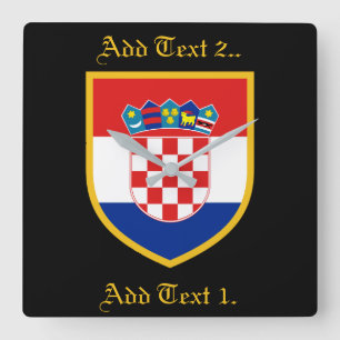 Kroatienflaggapersonlig Fyrkantig Klocka