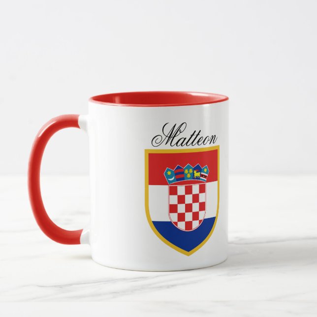 Kroatienflaggapersonlig Mugg (Vänster)