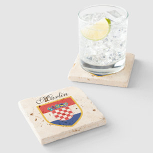 Kroatienflaggapersonlig Stenunderlägg