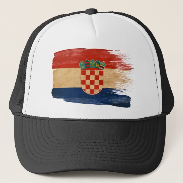 Kroatienflaggatruckerkeps Truckerkeps (Framsida)