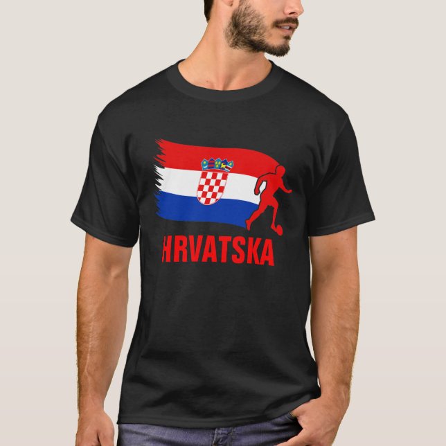 Kroatienfotbollflagga Tee (Framsida)