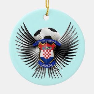 Kroatienfotbollmästare Julgransprydnad Keramik