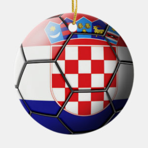 Kroatienfotbollprydnad Julgransprydnad Keramik