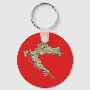 Kroatienkarta Keychain Nyckelring