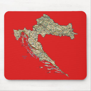 Kroatienkarta Mousepad Musmatta