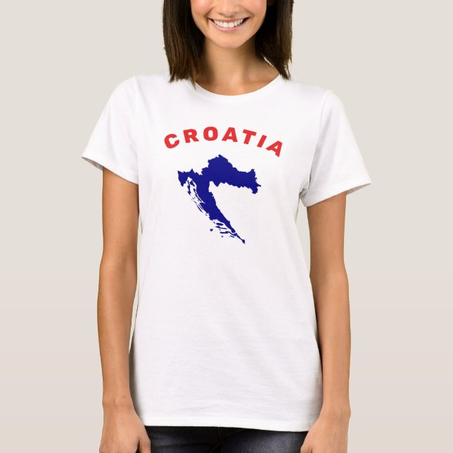 Kroatienkarta T Shirt (Framsida)