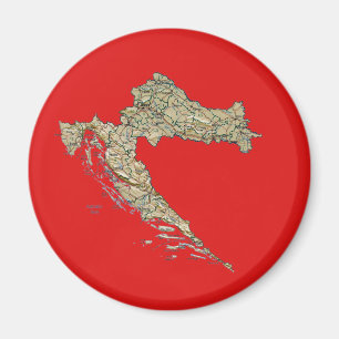 Kroatienkartamagnet Magnet