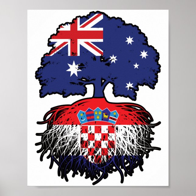 Kroatiens australiska Australiens Träd-rötter Poster (Framsidan)