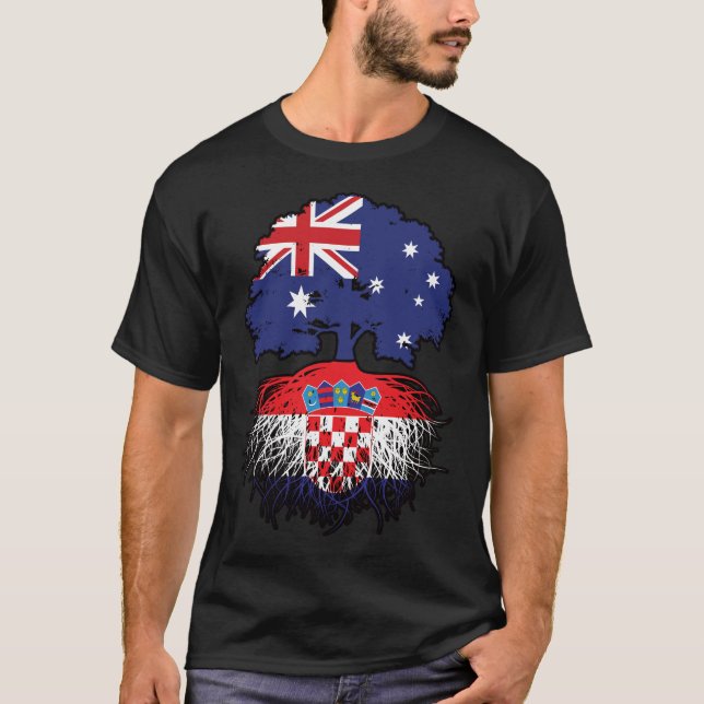 Kroatiens australiska Australiens Träd-rötter T Shirt (Framsida)
