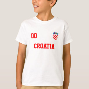 Kroatiens eget namn och nummer i fotboll Jersey T Shirt