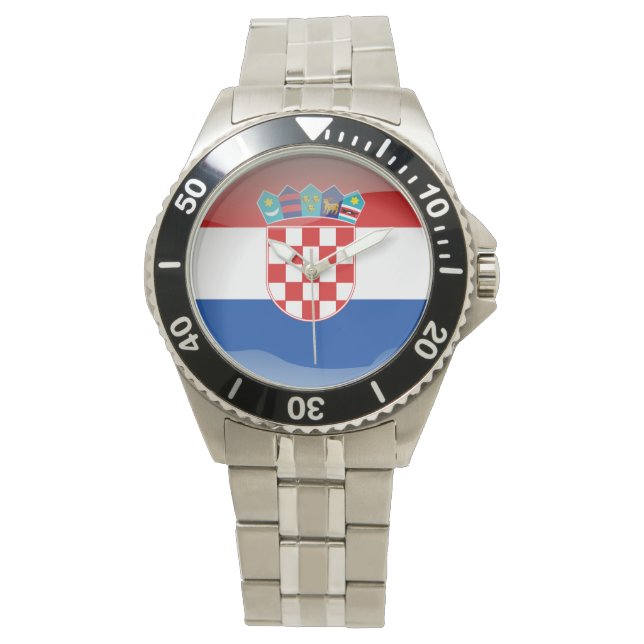 Kroatiens flagga armbandsur (Framsida)
