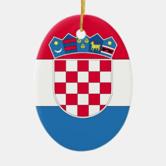 Kroatiens Flagga eller Flagga Julgransprydnad Keramik