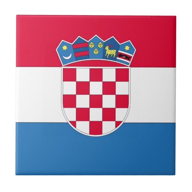 Kroatiens Flagga eller Flagga Kakelplatta (Framsidan)