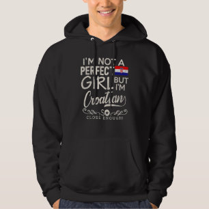 Kroatiens Flagga Girl Kroatiens Pride Souvenir Wom Hoodie
