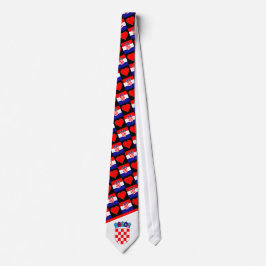 Kroatiens Flagga Heart Mönster Kroatien Nationellt Slips