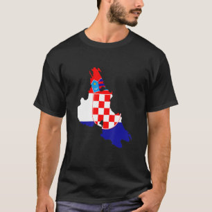 Kroatiens flagga i Krk-konturerna T Shirt