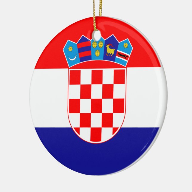 Kroatiens flagga julgransprydnad keramik (Vänster)