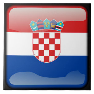Kroatiens flagga kakelplatta