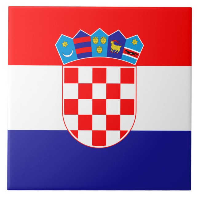 Kroatiens flagga kakelplatta (Framsidan)