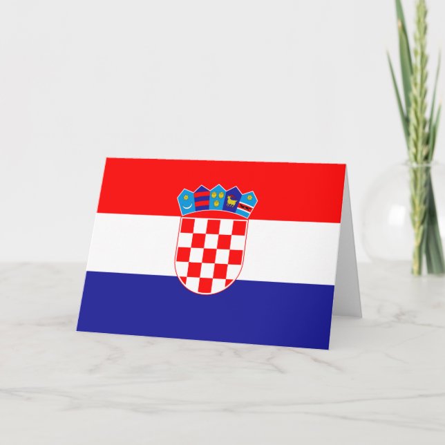 Kroatiens flagga kort (Framsida)