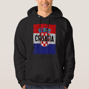 Kroatiens Flagga kroatiska rötter Hrvatske Kroatie Hoodie