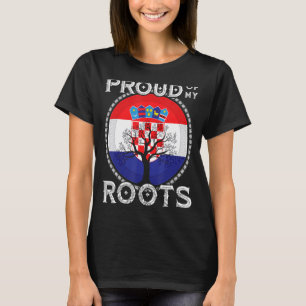 Kroatiens Flagga kroatiska rötter Hrvatske Kroatie T Shirt