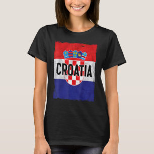 Kroatiens Flagga kroatiska rötter Hrvatske Kroatie T Shirt
