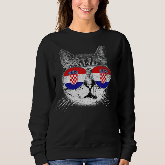 Kroatiens Flagga-Land-Pride för rotkatter T Shirt (Framsida)