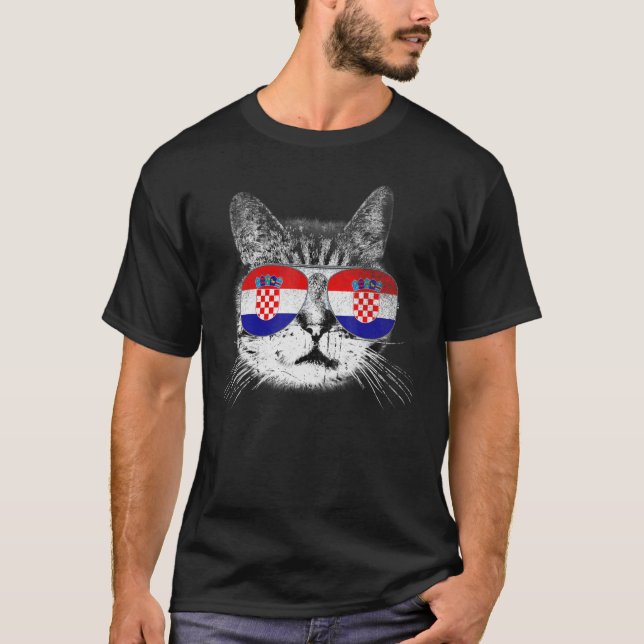 Kroatiens Flagga-Land-Pride för rotkatter T Shirt (Framsida)