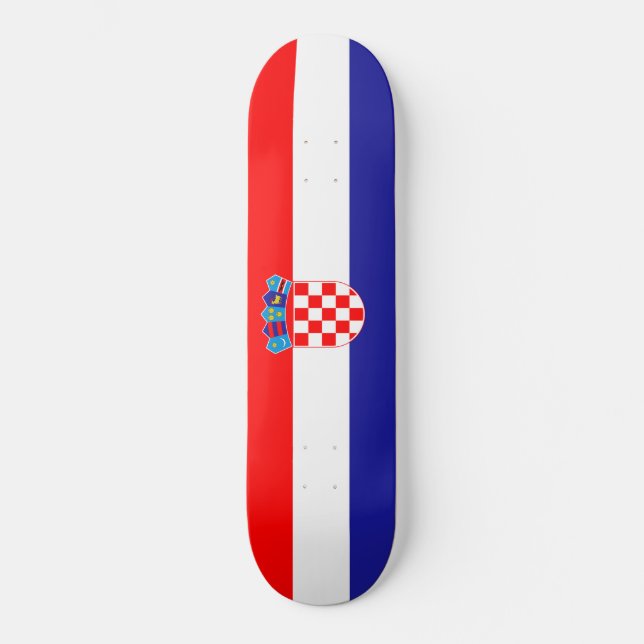 Kroatiens flagga mini skateboard bräda 18,5 cm (Framsida)