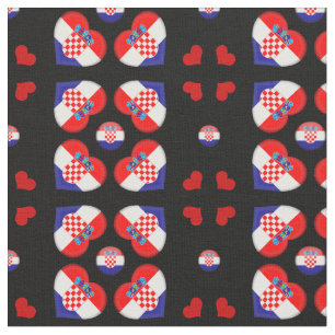 Kroatiens Flagga och Kroatiens Heart mode Fabric Tyg