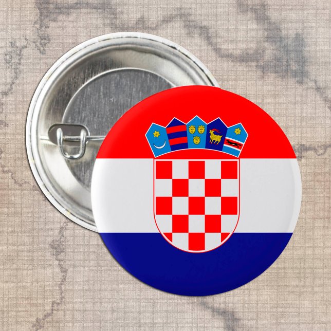 Kroatiens Flagga och Kroatiens mode-patriot/sport Knapp (Skapare uppladdad)