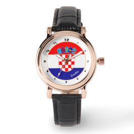 Kroatiens Flagga och Kroatiens trendig mode /desig Armbandsur