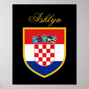 Kroatiens Flagga Personlig Poster