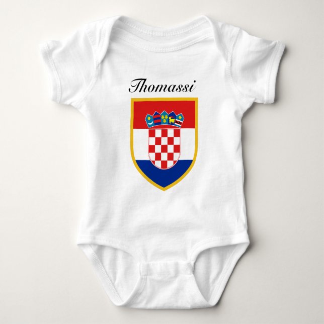 Kroatiens Flagga Personlig Tee Shirt (Framsida)