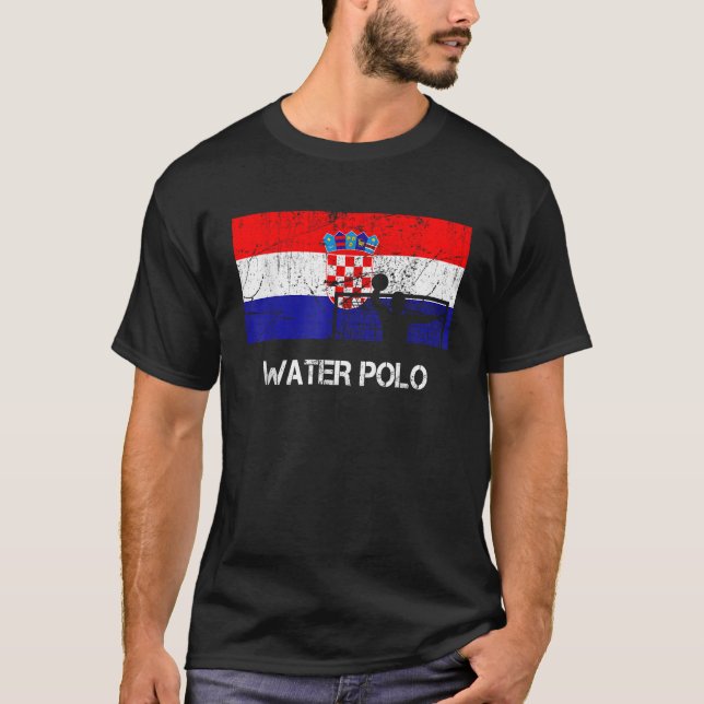 Kroatiens Flagga-polo-gåva till Vatten-Polo-spelar T Shirt (Framsida)