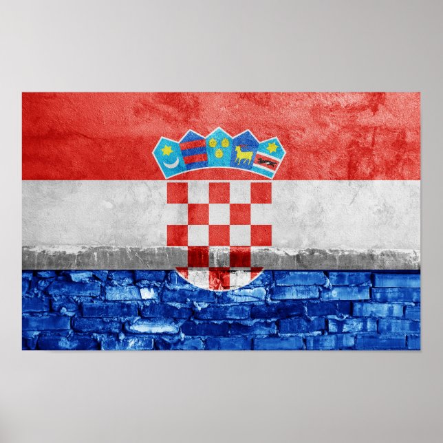 Kroatiens flagga poster (Framsidan)