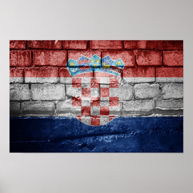 Kroatiens flagga poster (Framsidan)